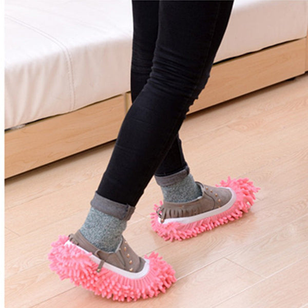 The chenille shoes the lazy man cleans the floor mop mop top.Assorted Mop Slippers