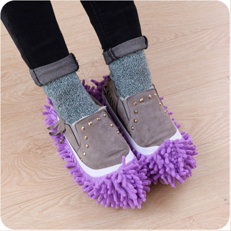 The chenille shoes the lazy man cleans the floor mop mop top.Assorted Mop Slippers