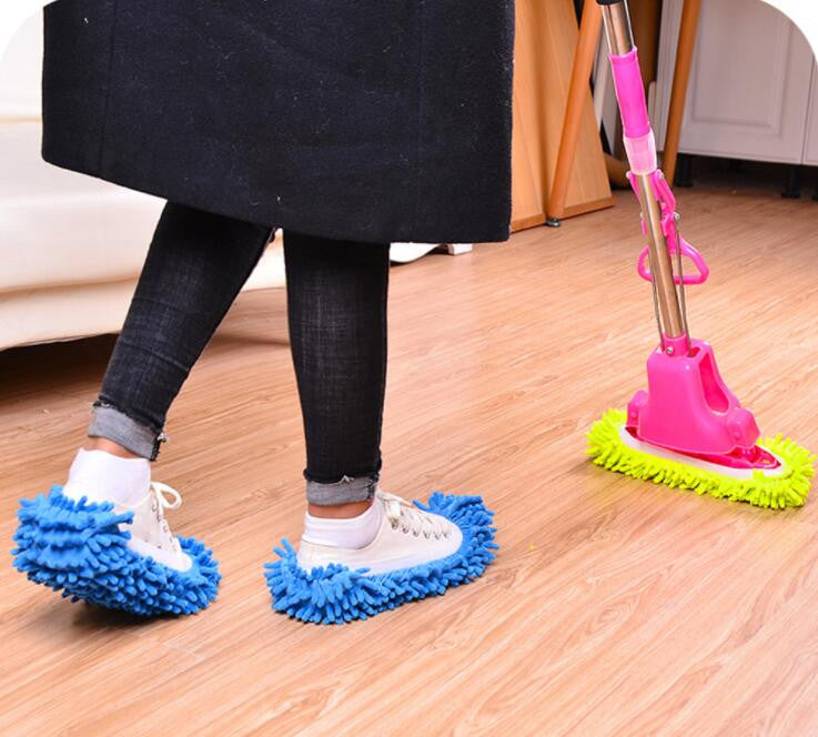 The chenille shoes the lazy man cleans the floor mop mop top.Assorted Mop Slippers