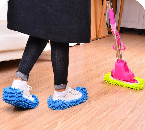 The chenille shoes the lazy man cleans the floor mop mop top.Assorted Mop Slippers